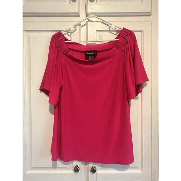 Frank Lyman Off The Shoulder Pink Blouse Size 14 Top Shirt - Picture 1 of 7